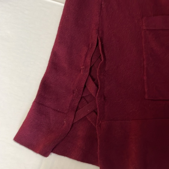 Pink Republic maroon red long sleeve cardigan w/ pockets & side detail size M - Picture 8 of 12